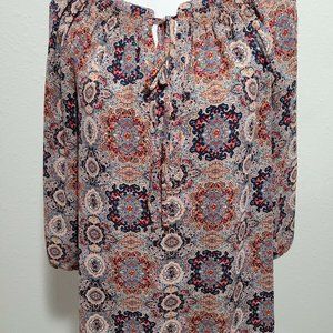 Daniel Rainn Kaleidoscope boho top size S
